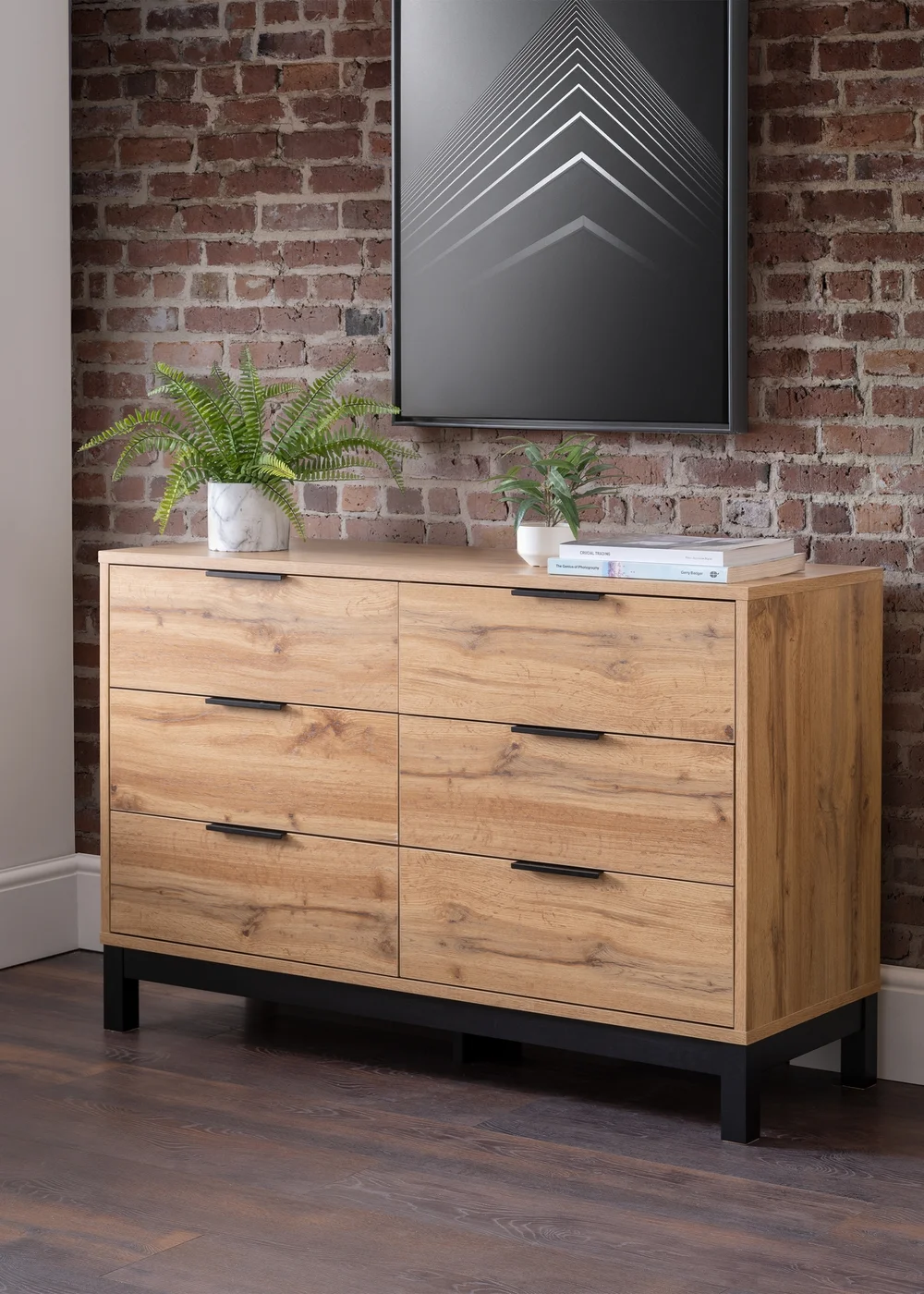 Julian Bowen Bali 6 Drawer Wide Chest in Light Brown (77 x 120 x 40cm) - One Size Image 1
