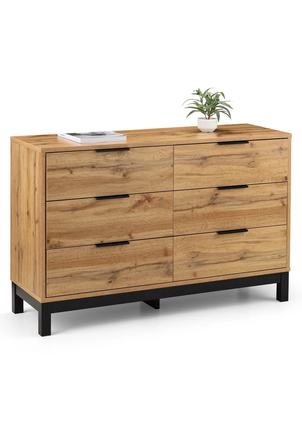 Julian Bowen Bali 6 Drawer Wide Chest in Light Brown (77 x 120 x 40cm) - One Size Image 3