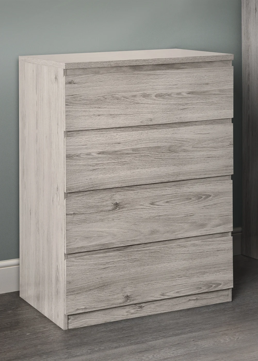 Julian Bowen Jupiter 4 Drawer Chest in Grey Oak (111 x 82 x 50cm) - One Size Image 1