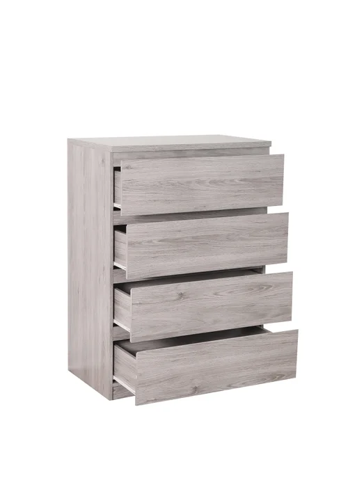 Julian Bowen Jupiter 4 Drawer Chest in Grey Oak (111 x 82 x 50cm) - One Size Image 3