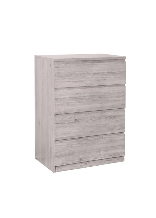 Julian Bowen Jupiter 4 Drawer Chest in Grey Oak (111 x 82 x 50cm) - One Size Image 2