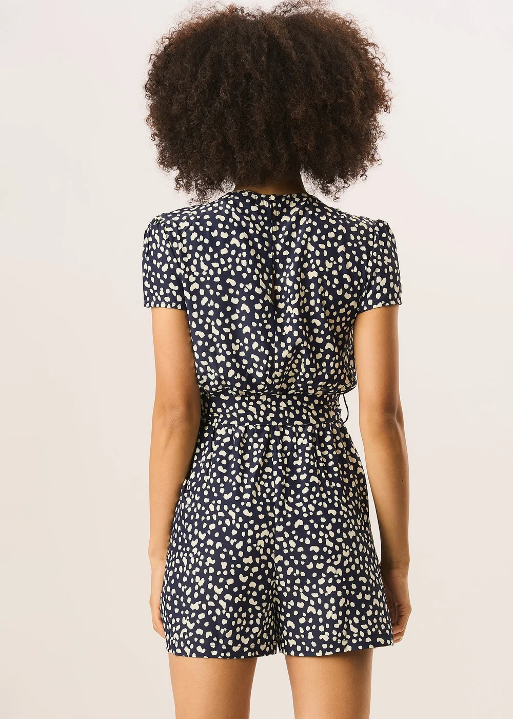 Gini London Blue Animal Print Belted Wrap Playsuit - 8 Image 2