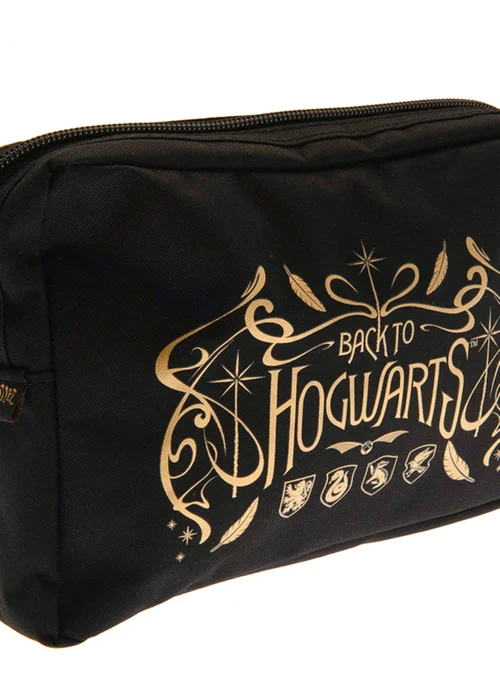 Harry Potter Black Multi Pocket Hogwarts Houses Pencil Case - One Size Image 2