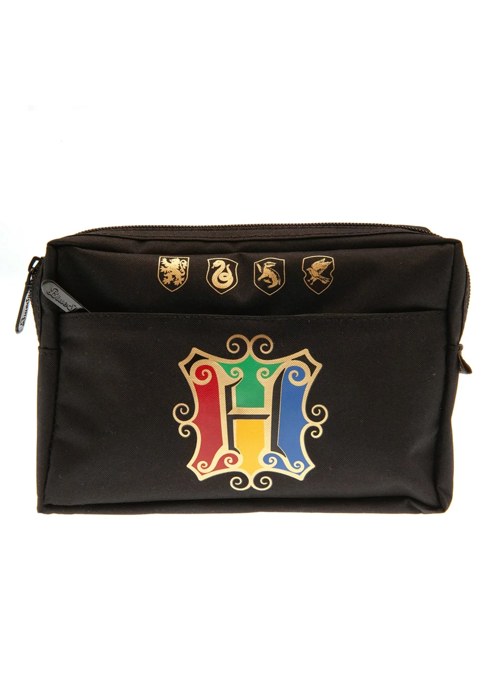 Harry Potter Black Multi Pocket Hogwarts Houses Pencil Case - One Size Image 1