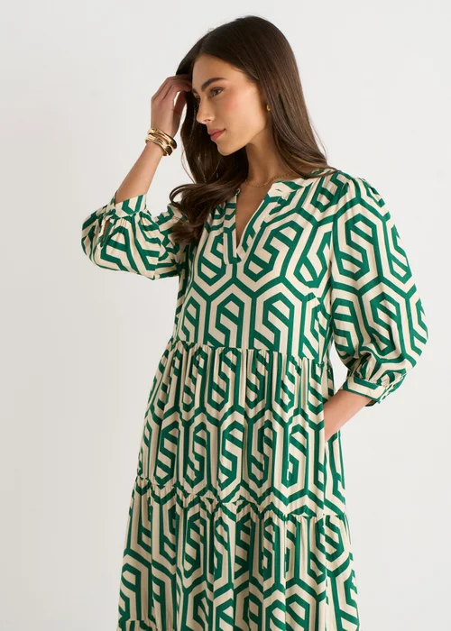 Gini London Green Long Sleeve Maxi Dress - 10 Image 3