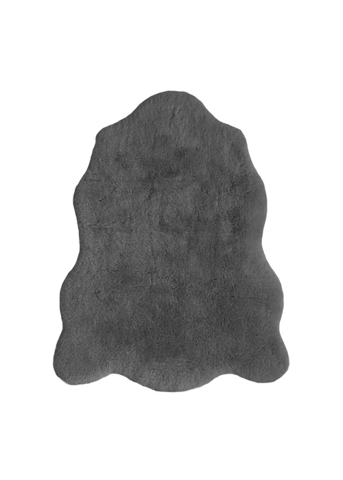 Homemaker Dark Grey Luxury Fur Single Rug - 70 X 90 Image 1