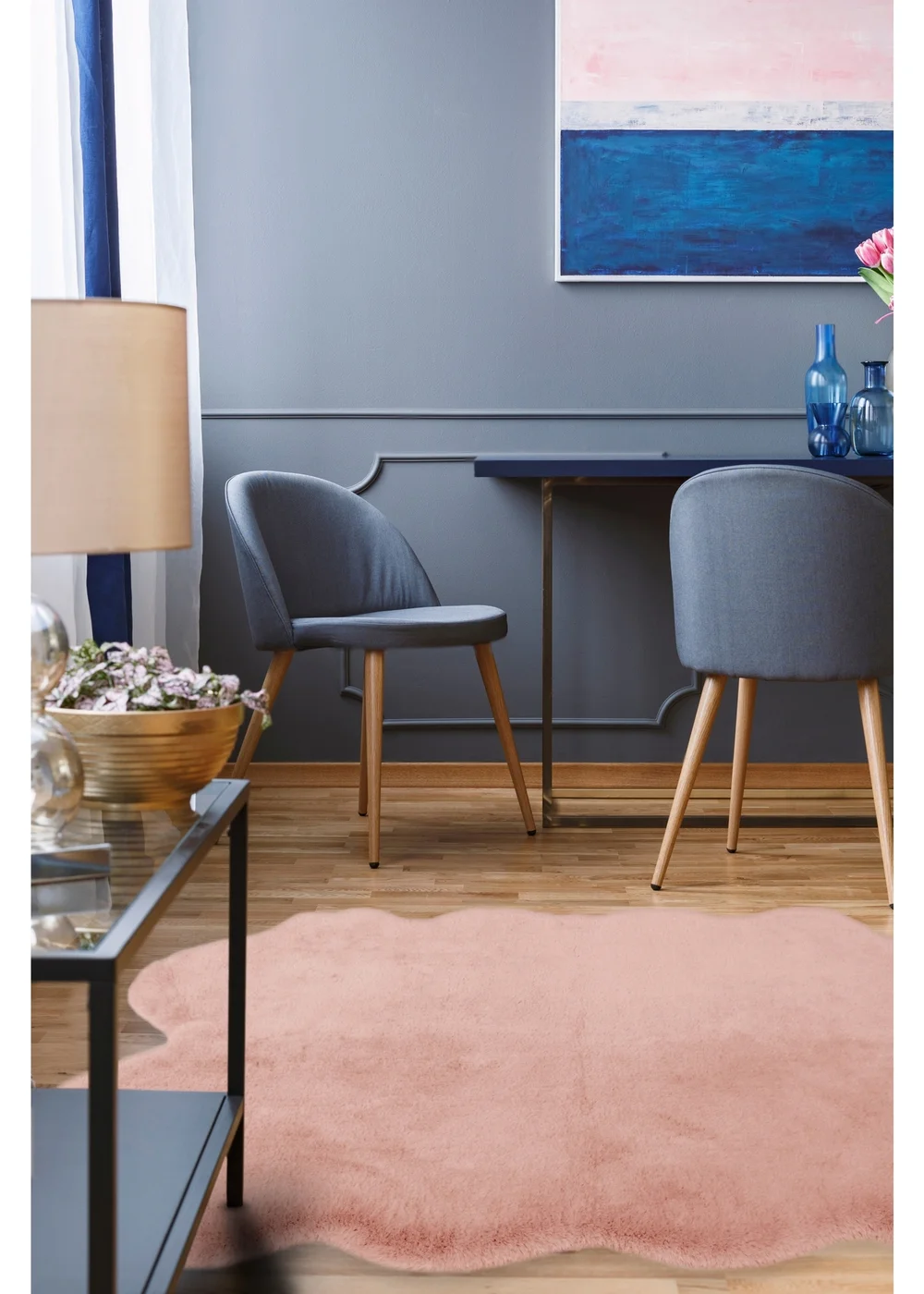 Homemaker Blush Luxury Fur Quad Rug - 105 X 140 Image 3