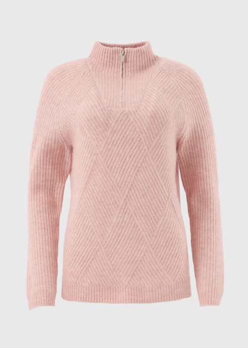Pink Knitted Half Zip Jumper - XS Image 5