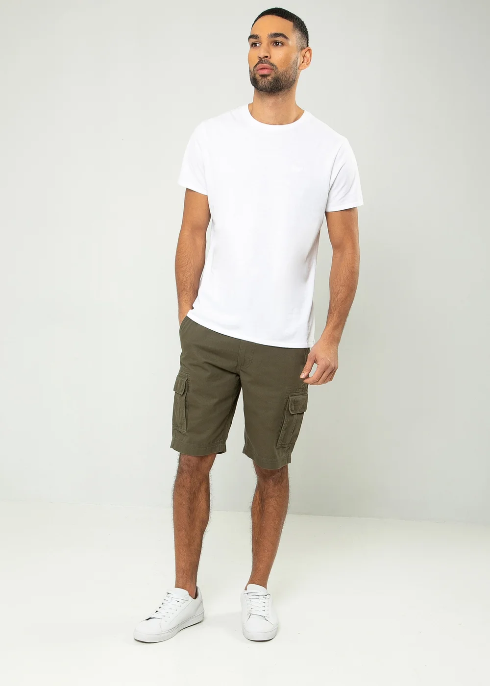 Threadbare Khaki Bute Cotton Cargo Shorts - 30 Image 4