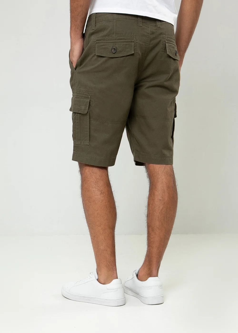 Threadbare Khaki Bute Cotton Cargo Shorts - 30 Image 2