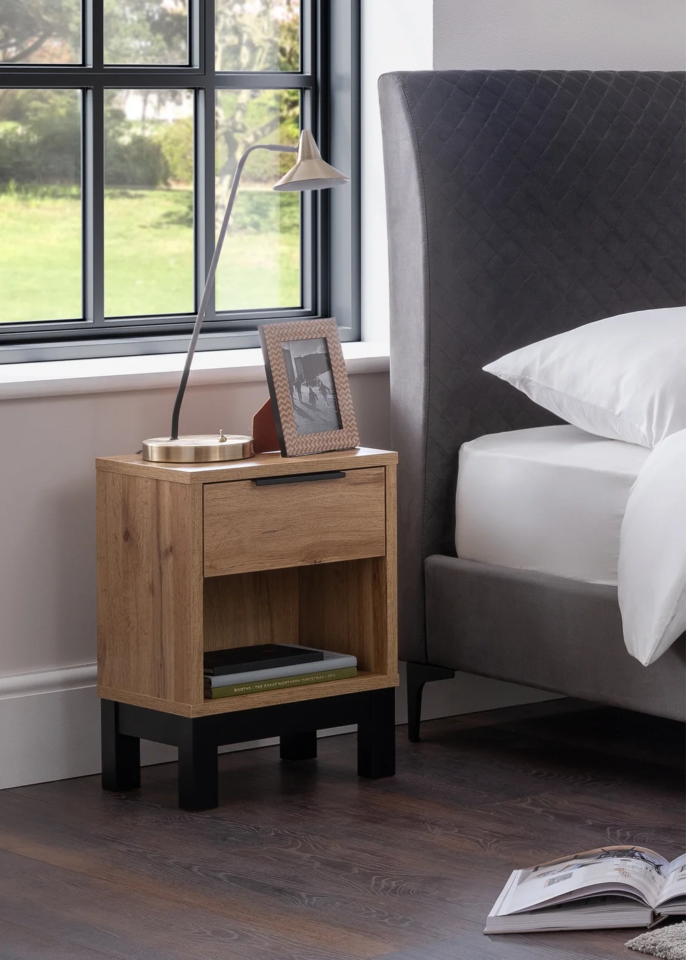Julian Bowen Bali 1 Drawer Bedside in Light Brown (50 x 35 x 26cm) - No Size Image 1