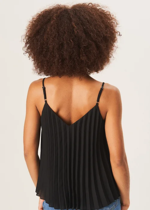 Gini London Black Strappy Pleated Cami Top - Size 10 Image 2