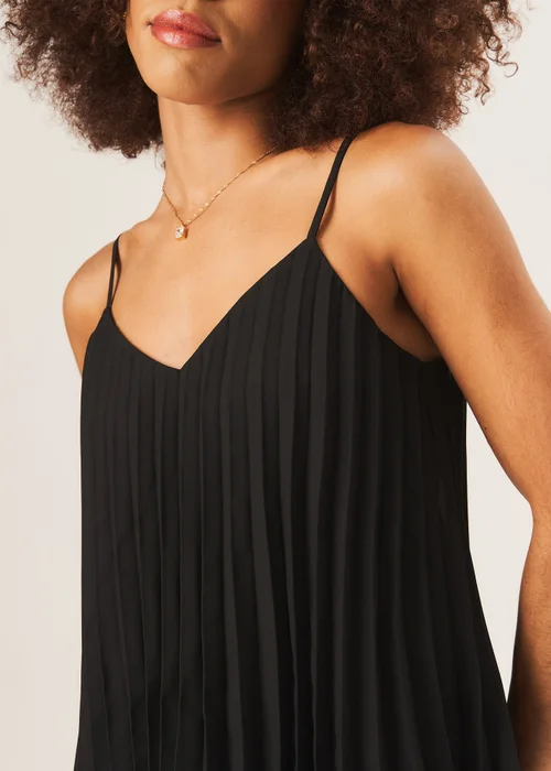 Gini London Black Strappy Pleated Cami Top - Size 10 Image 3