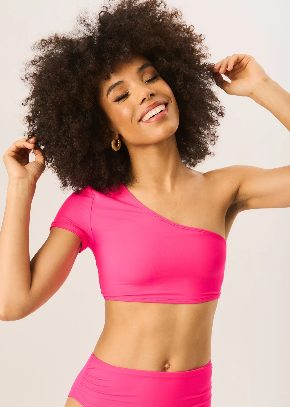 Gini London Fuchsia One shoulder Bikini Top - 8 Image 3