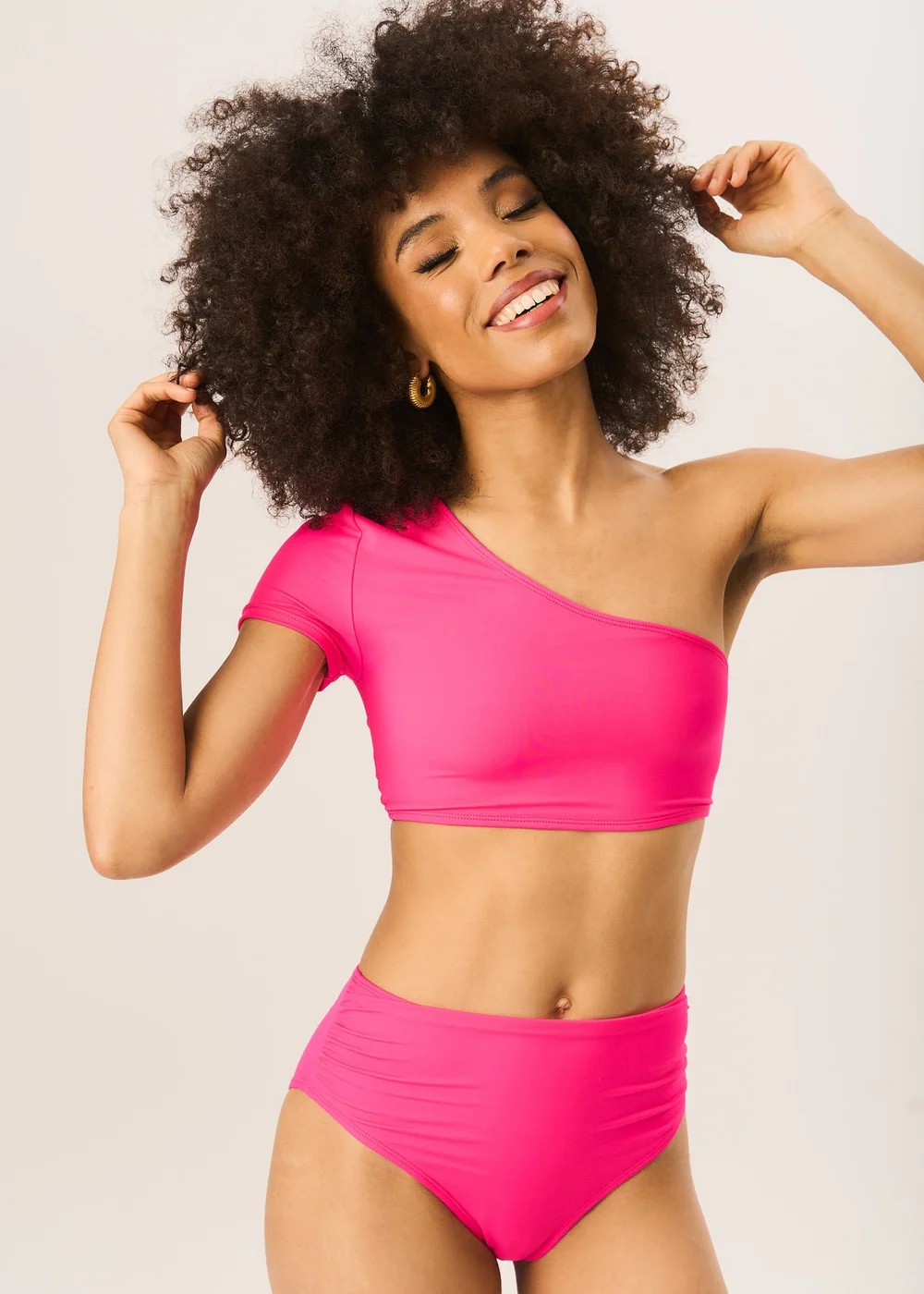 Gini London Fuchsia High Waisted Bikini Bottoms - 8 Image 1