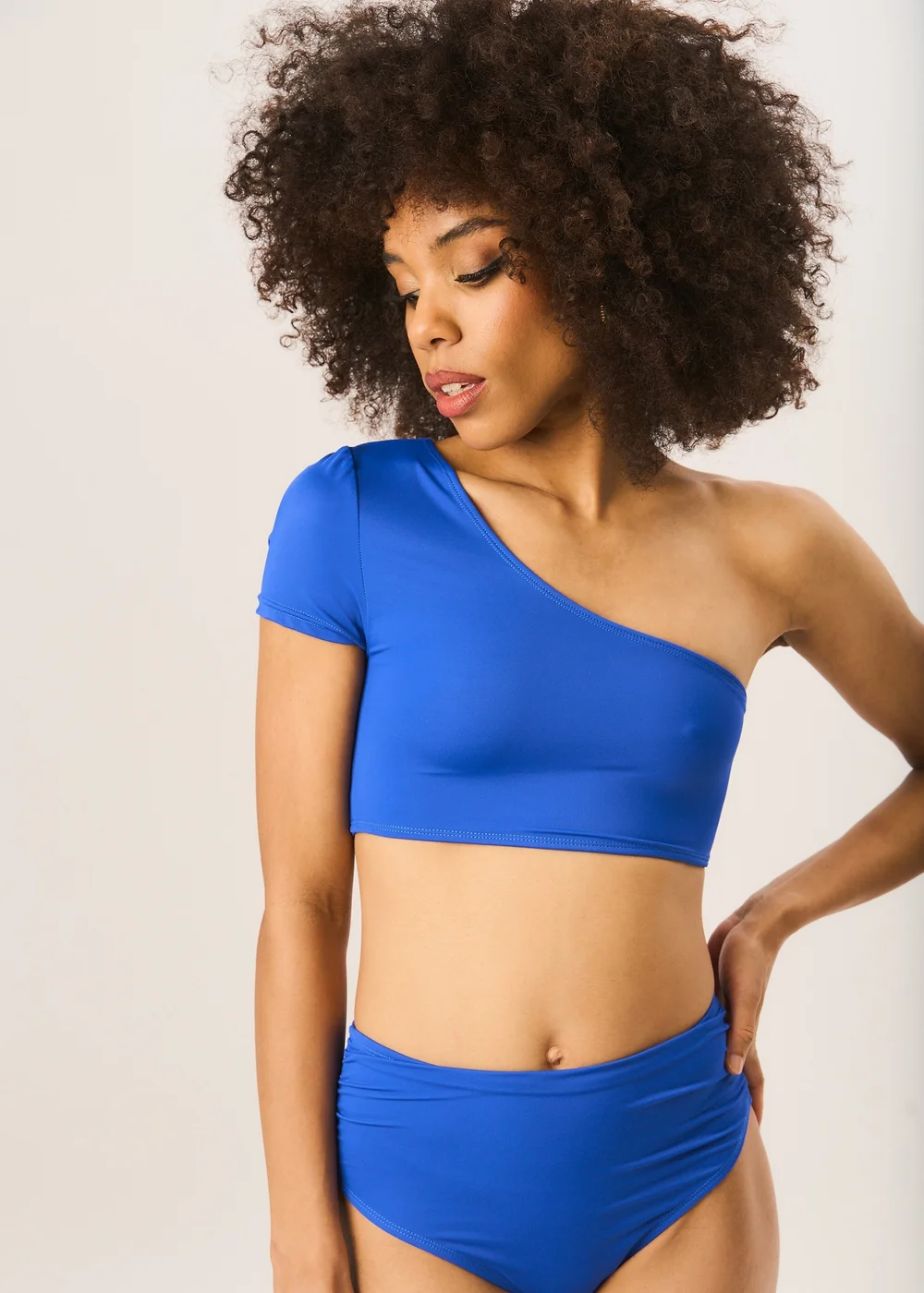 Gini London Cobalt Blue High Waisted Bikini Bottoms - 8 Image 3