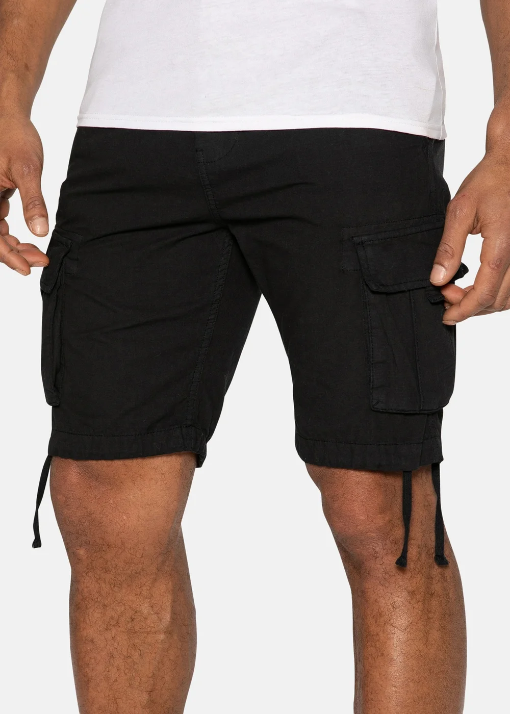 Threadbare Black Cotton Cargo Shorts - 30 Image 3