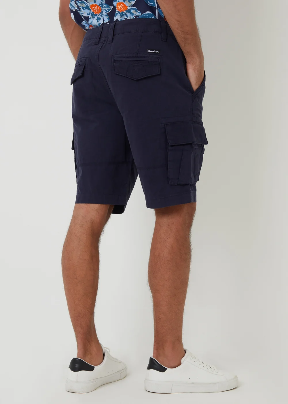 Threadbare Navy Manchester Cotton Cargo Shorts - 32 Image 2