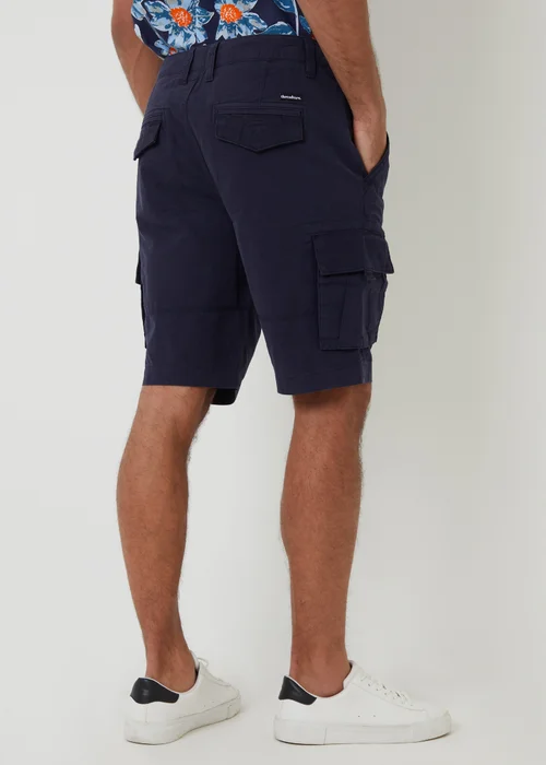 Threadbare Navy Manchester Cotton Cargo Shorts - 32 Image 2