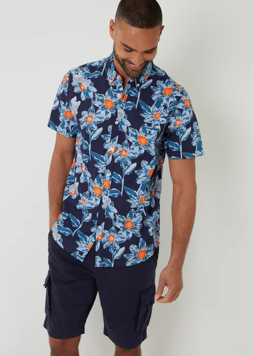 Threadbare Navy Manchester Cotton Cargo Shorts - 32 Image 3