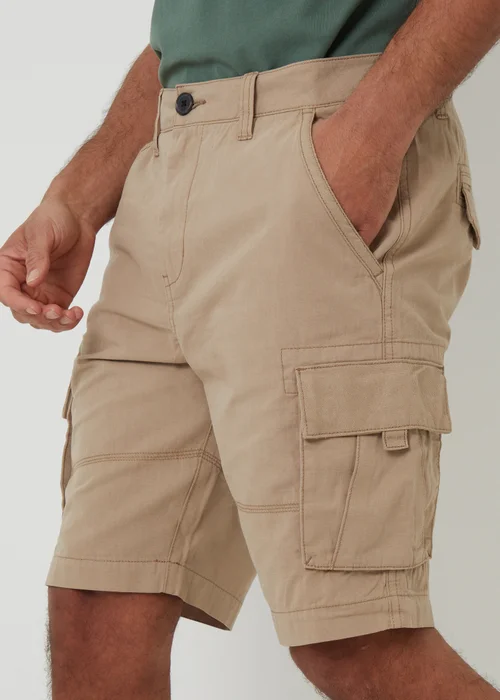Threadbare Stone Manchester Cotton Cargo Shorts - 30 Image 4