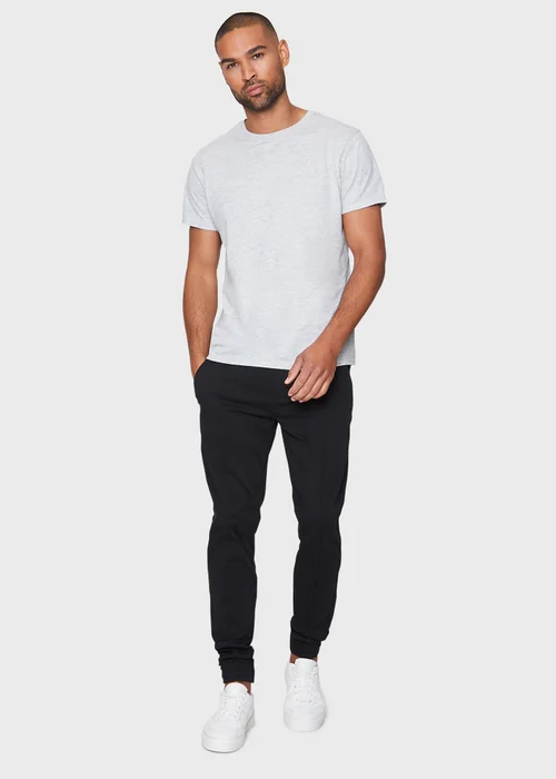 Threadbare Black Metro Cuffed Casual Trousers With Stretch - Small Image 4