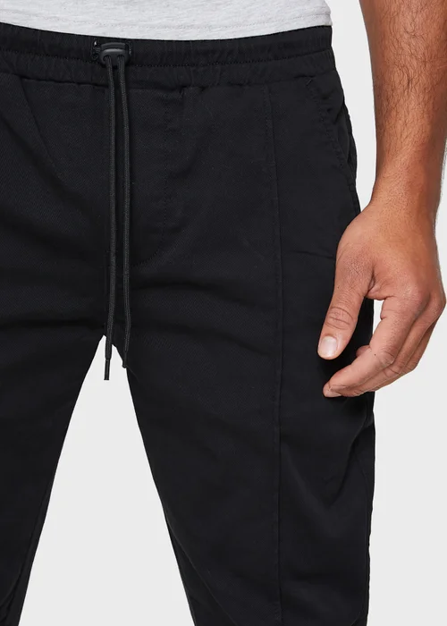 Threadbare Black Metro Cuffed Casual Trousers With Stretch - Small Image 3