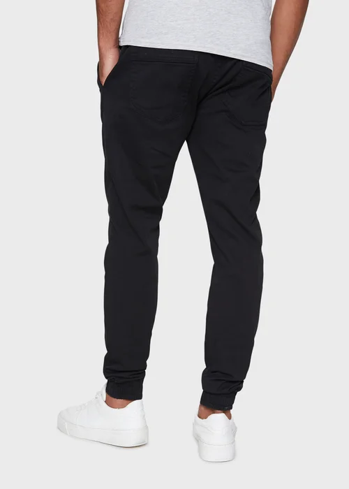 Threadbare Black Metro Cuffed Casual Trousers With Stretch - Small Image 2