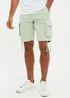 Threadbare Soft Green Cotton Cargo Shorts - 36 W Image 1