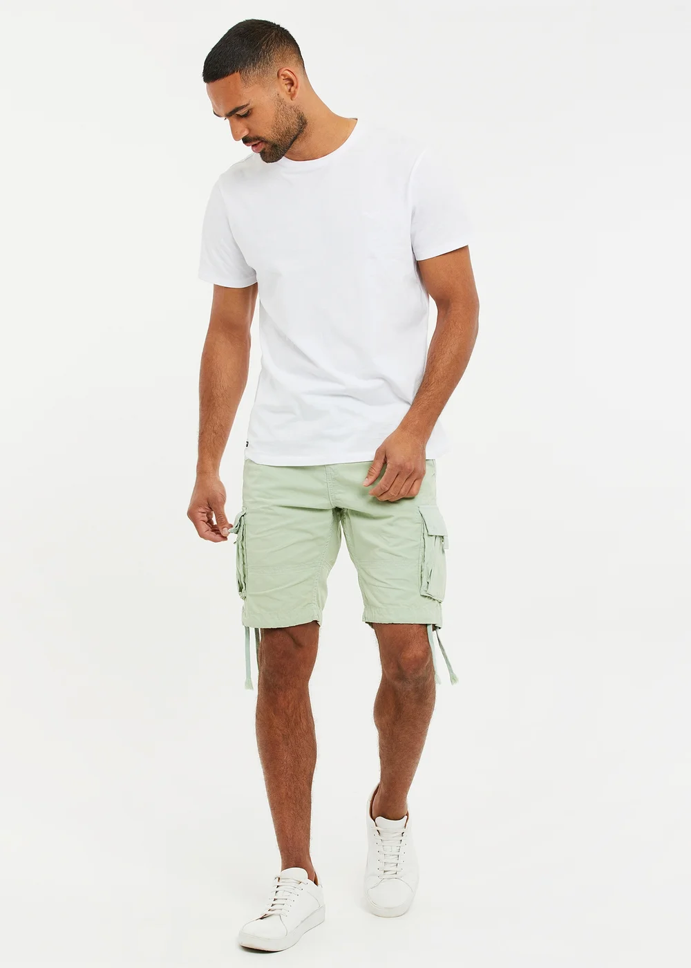 Threadbare Soft Green Cotton Cargo Shorts - 36 W Image 4