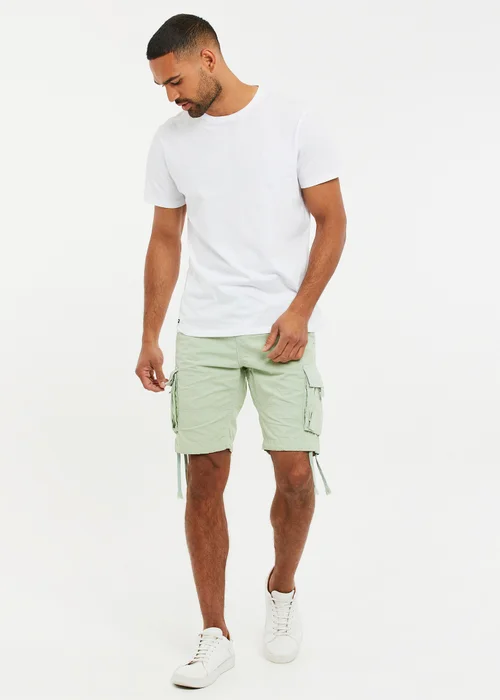 Threadbare Soft Green Cotton Cargo Shorts - 36 W Image 4
