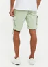 Threadbare Soft Green Cotton Cargo Shorts - 36 W Image 2
