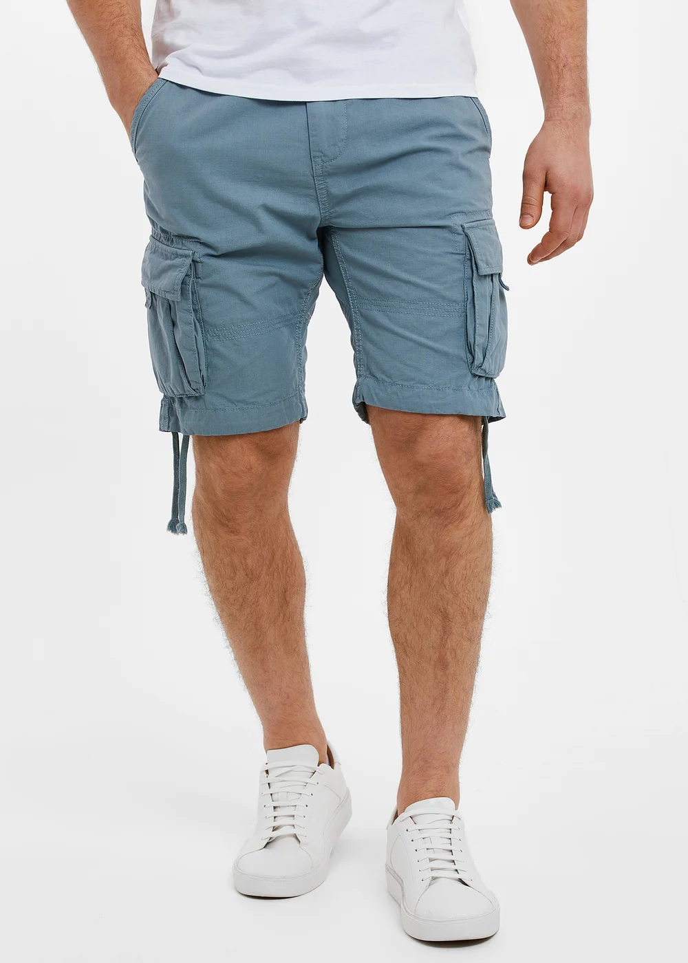 Threadbare Duck Egg Cotton Cargo Shorts - 30 W Image 1