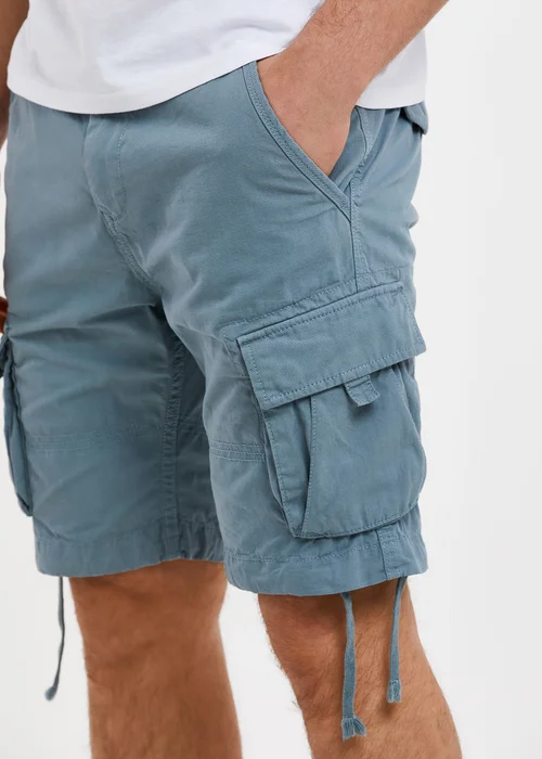 Threadbare Duck Egg Cotton Cargo Shorts - 30 W Image 3