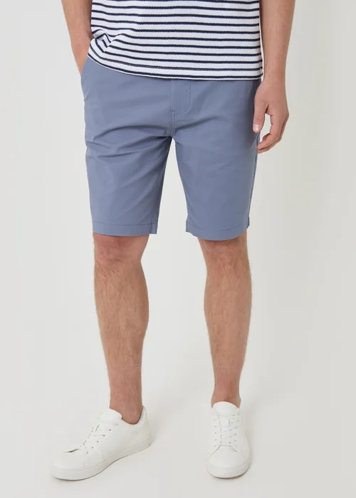 Threadbare Blue Cotton Chino Shorts with Woven Belt - 34 Image 1