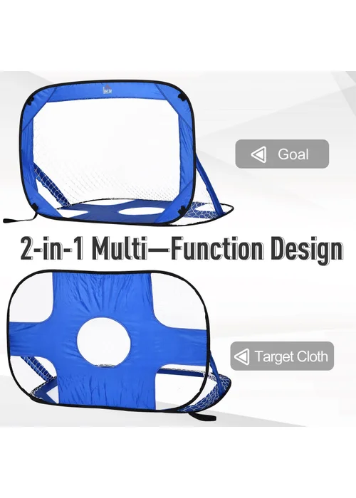 HOMCOM 2 in 1 Pop Up Football Net - One Size Image 4
