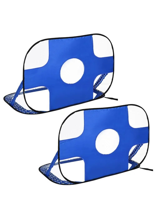 HOMCOM 2 in 1 Pop Up Football Net - One Size Image 1
