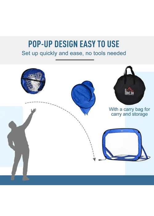 HOMCOM 2 in 1 Pop Up Football Net - One Size Image 5