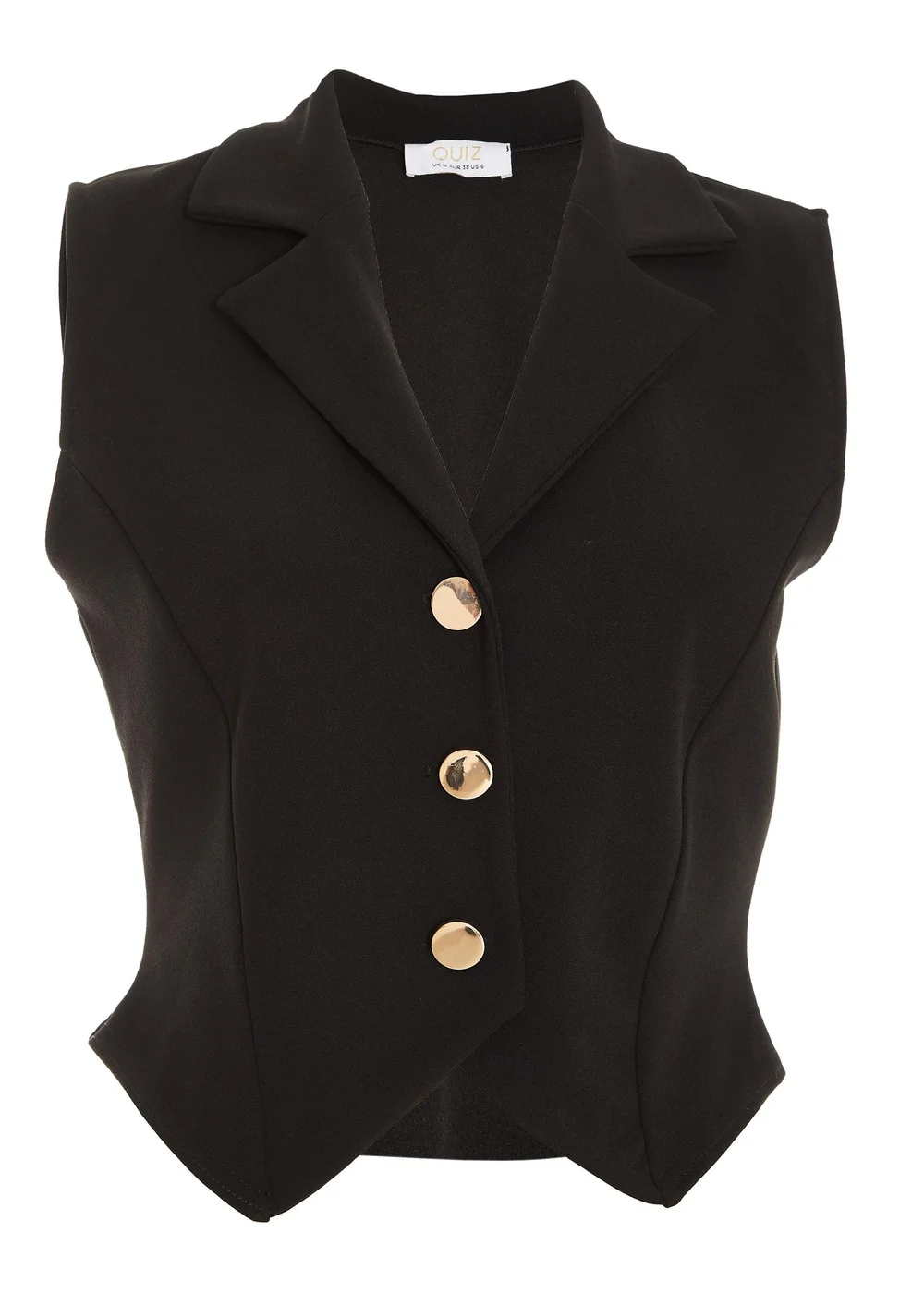 Quiz Black Buttoned Waistcoat - 6 Image 4