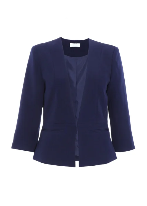 Quiz Blue Tailored Cropped Blazer - 6 Image 4