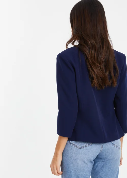 Quiz Blue Tailored Cropped Blazer - 6 Image 2