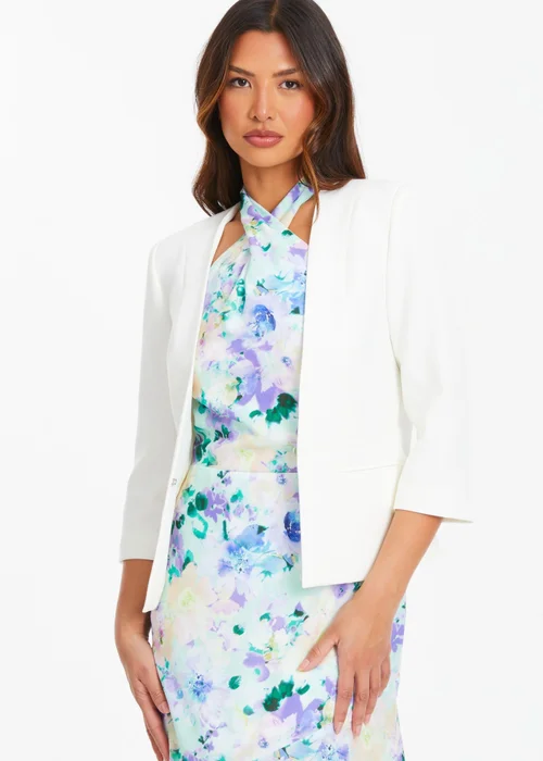 Quiz Cream Tailored Cropped Blazer - 6 Image 1