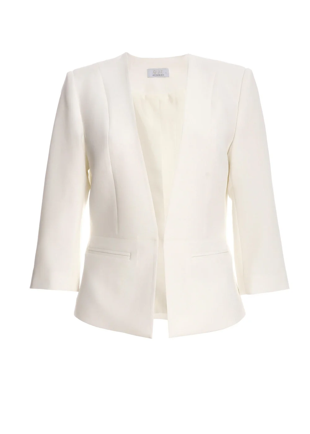 Quiz Cream Tailored Cropped Blazer - 6 Image 4