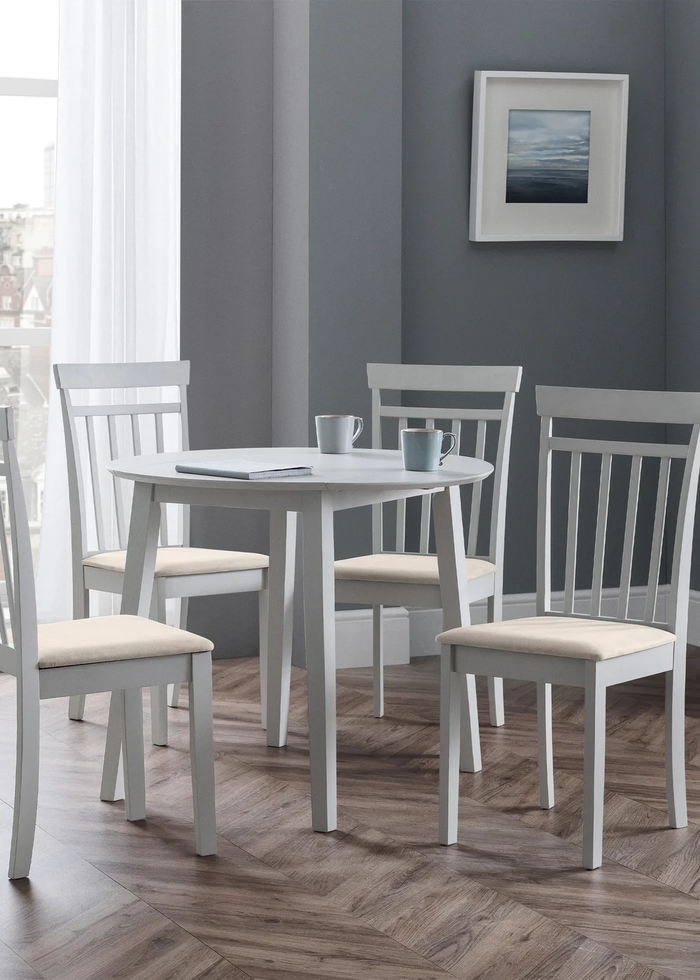 Julian Bowen Coast Grey Dropleaf Table (75 x 90 x 90cm) - One Size Image 1