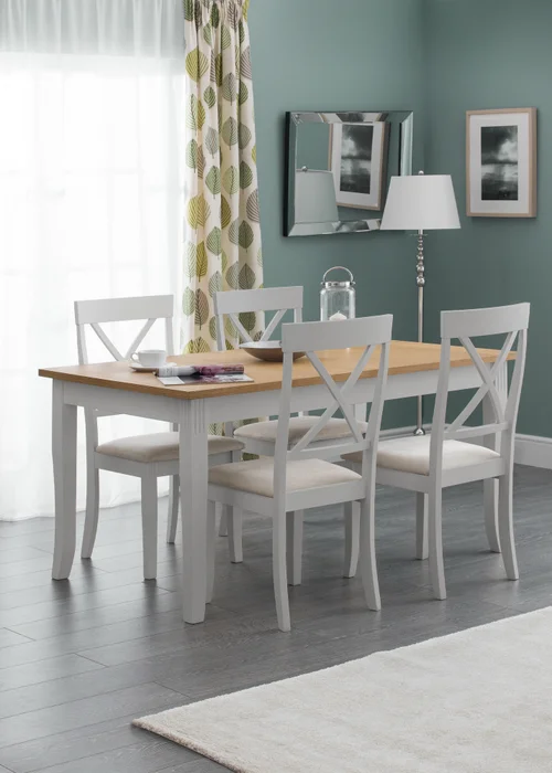 Julian Bowen Grey Davenport Elephant Dining Chairs Set Of 2 (96.5 x 44 x 52cm) - No Size Image 1