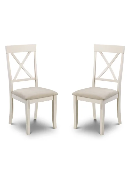 Julian Bowen Ivory Davenport Chairs Set Of 2 (96.5 x 44 x 52cm) - One Size Image 2