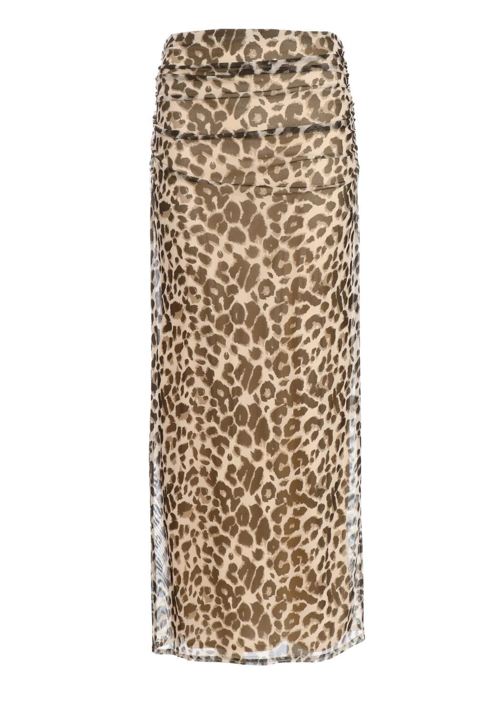Quiz Stone Leopard Print Mesh Maxi Skirt - Size 6 Image 4