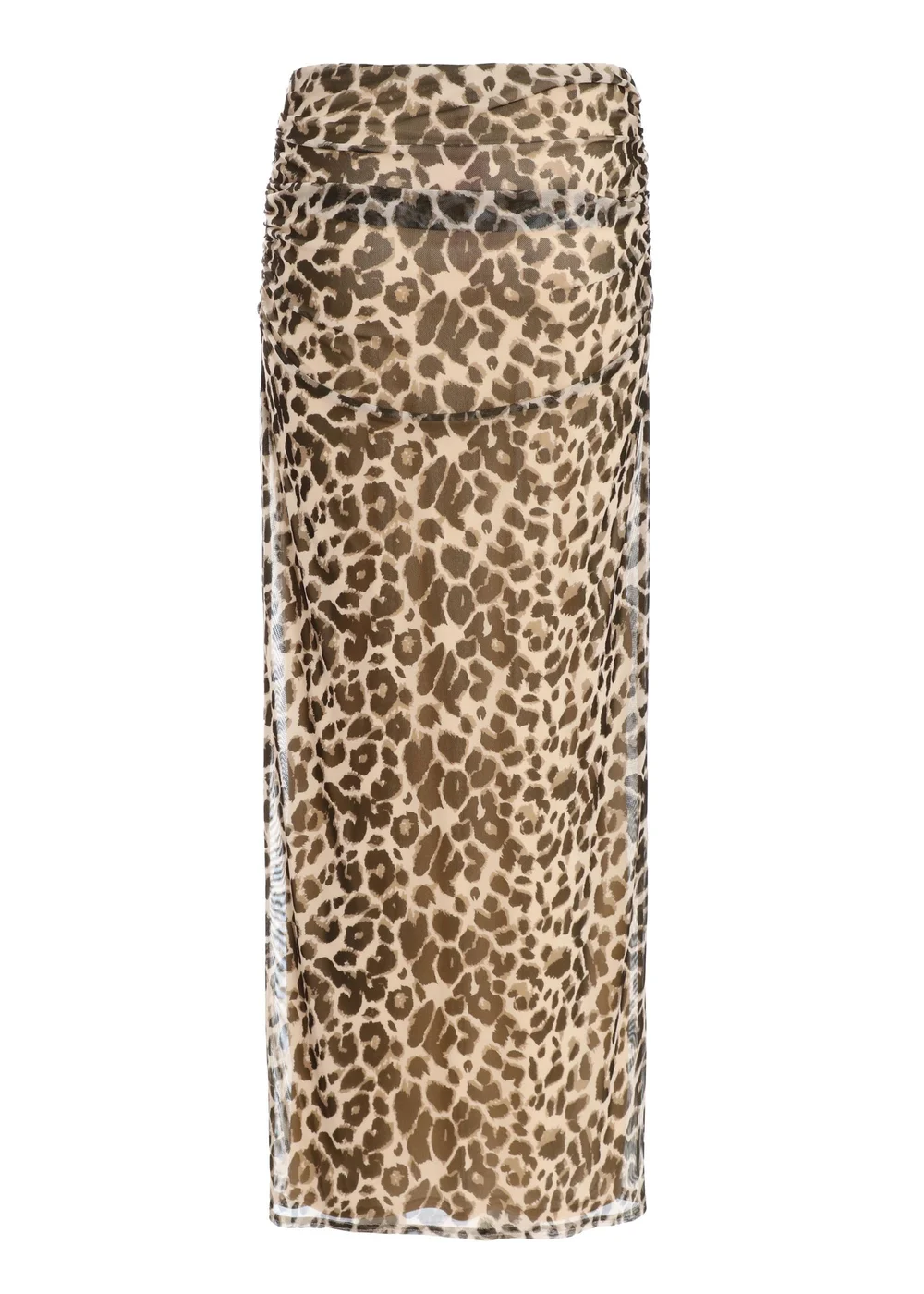 Quiz Stone Leopard Print Mesh Maxi Skirt - Size 6 Image 5