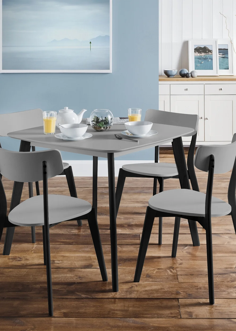 Julian Bowen Casa Square Dining Table Grey/Black (75 x 90 x 90cm) - No Size Image 1