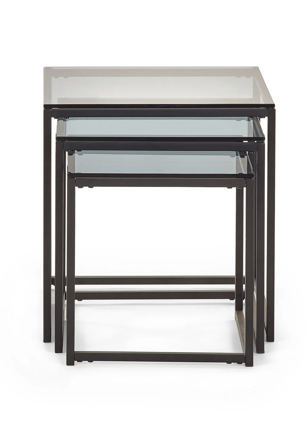 Julian Bowen Chicago Nest Of 3 Tables Smoked Glass (45 x 45 x 45cm) - One Size Image 4